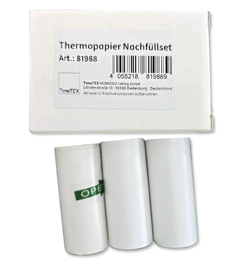 TimeTEX Nachfüll-Set Thermopapier für Sofortbild-Kamera, 57x30cm (3 Stk)