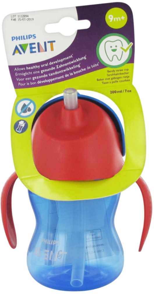 Philips Avent Strohhalmbecher, rot & blau, 200ml (1 Stk)
