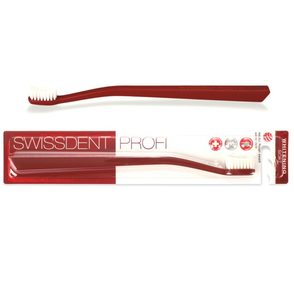 SWISSDENT PROFI Whitening Zahnbürste Soft Rot (1 Stk)