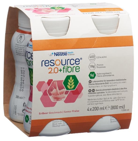 Resource 2.0 Fibre Drink Erdbeer (4x200ml)