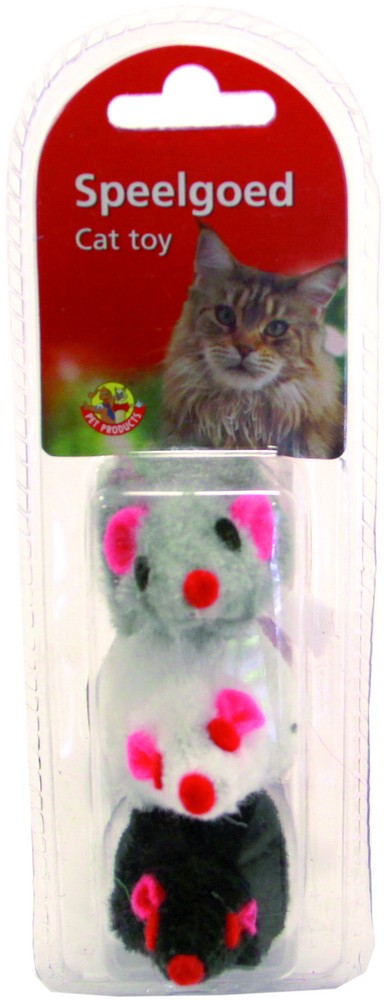 Beeztees XXL Maus 10cm, Katzenspielzeug-Set (3 Stk)