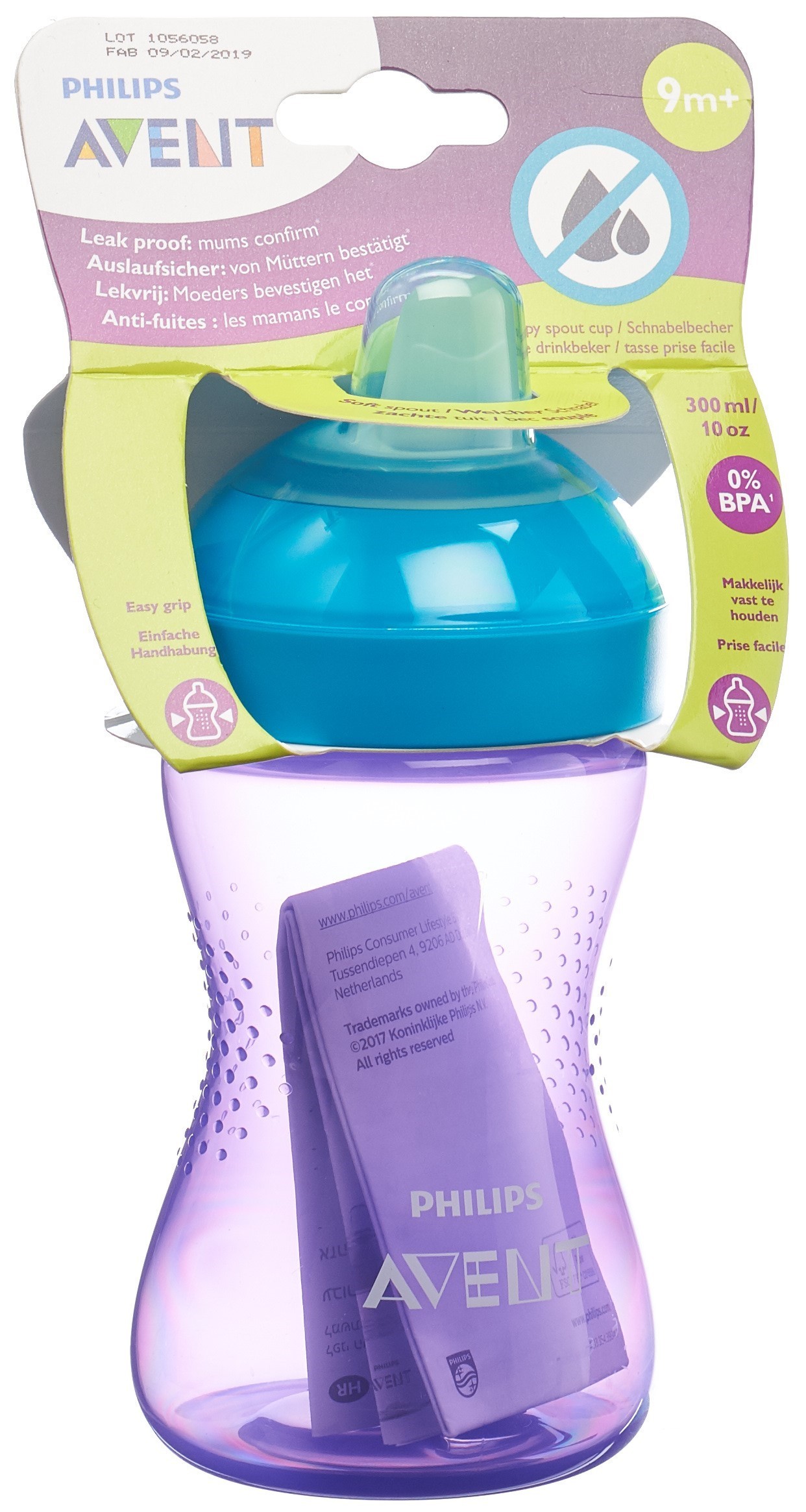 PHILIPS AVENT Schnabelbecher weich, lila / türkis, 300ml (1 Stk)