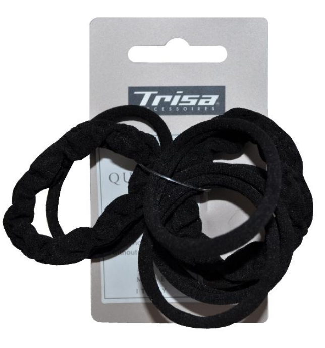 Trisa Haargummi schwarz ohne Metall assortiert (10 Stk)