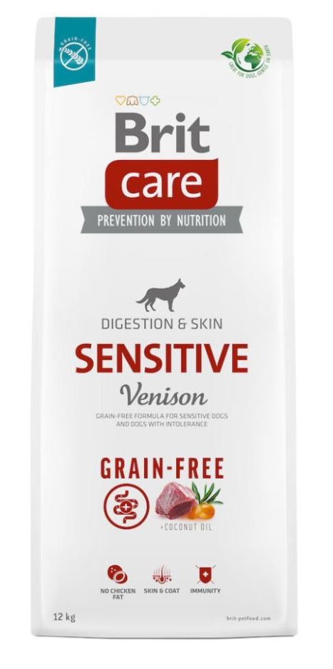 Brit Care Can Adult Sensitive Grain Free - Hirsch, Trockenfutter für Hunde (12kg)
