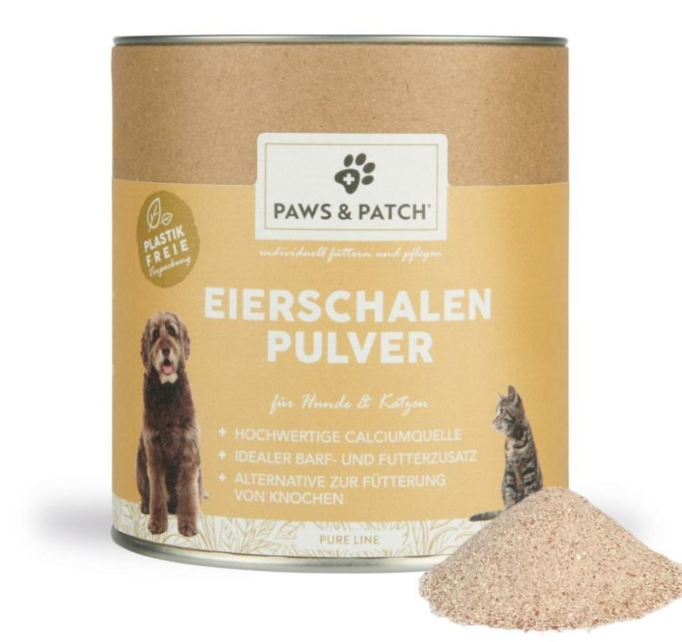 Paws and Patch Eierschalen Pulver Hunde/Katzen (500g)