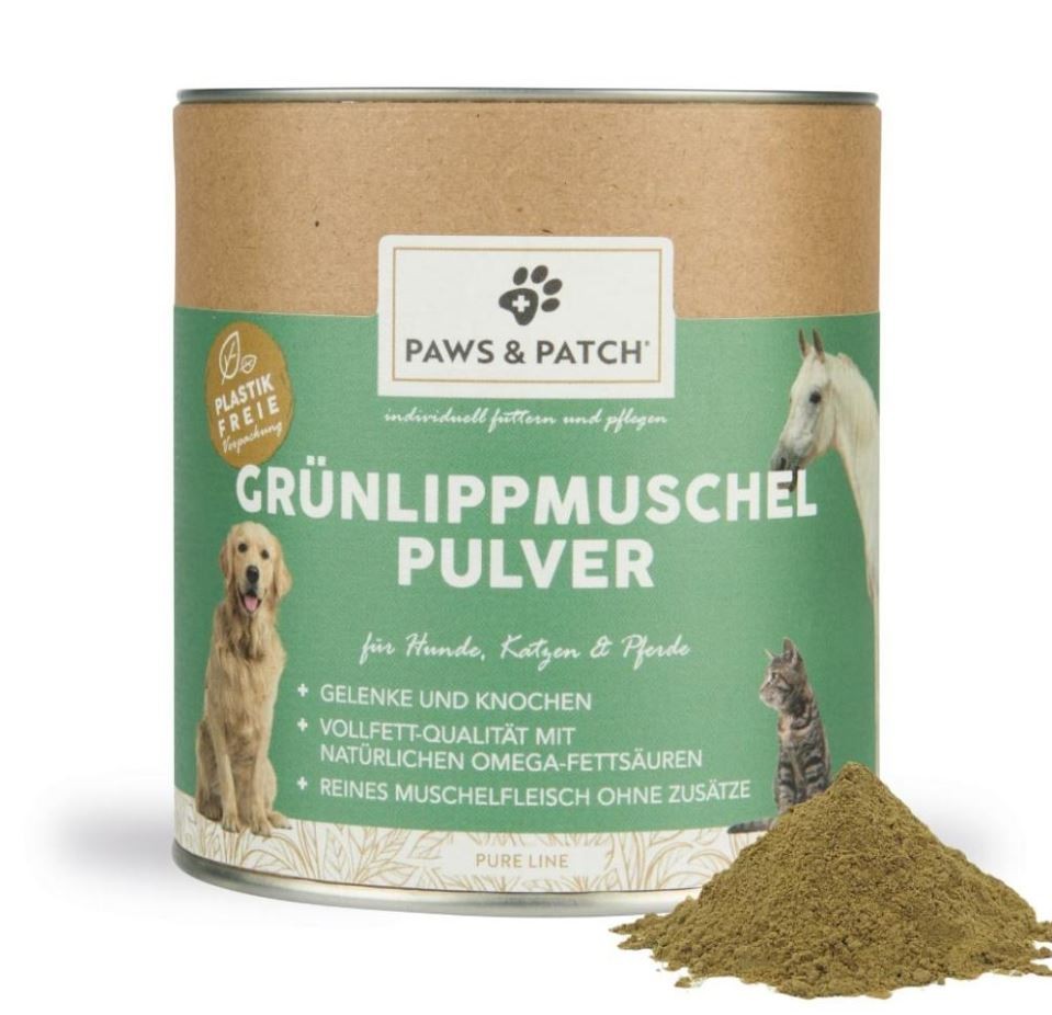 Paws and Patch Grünlippmuschel Pulver Hunde/Katzen/Pferde (250g)