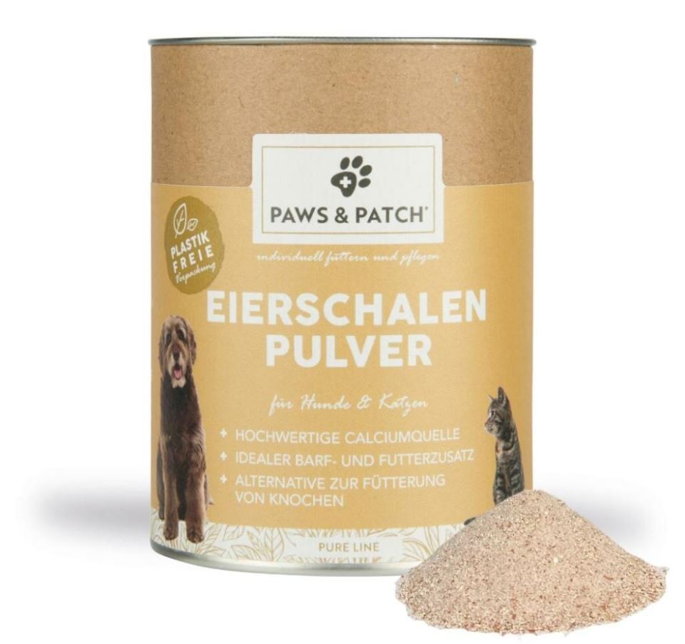 Paws and Patch Eierschalen Pulver Hunde/Katzen (350g)