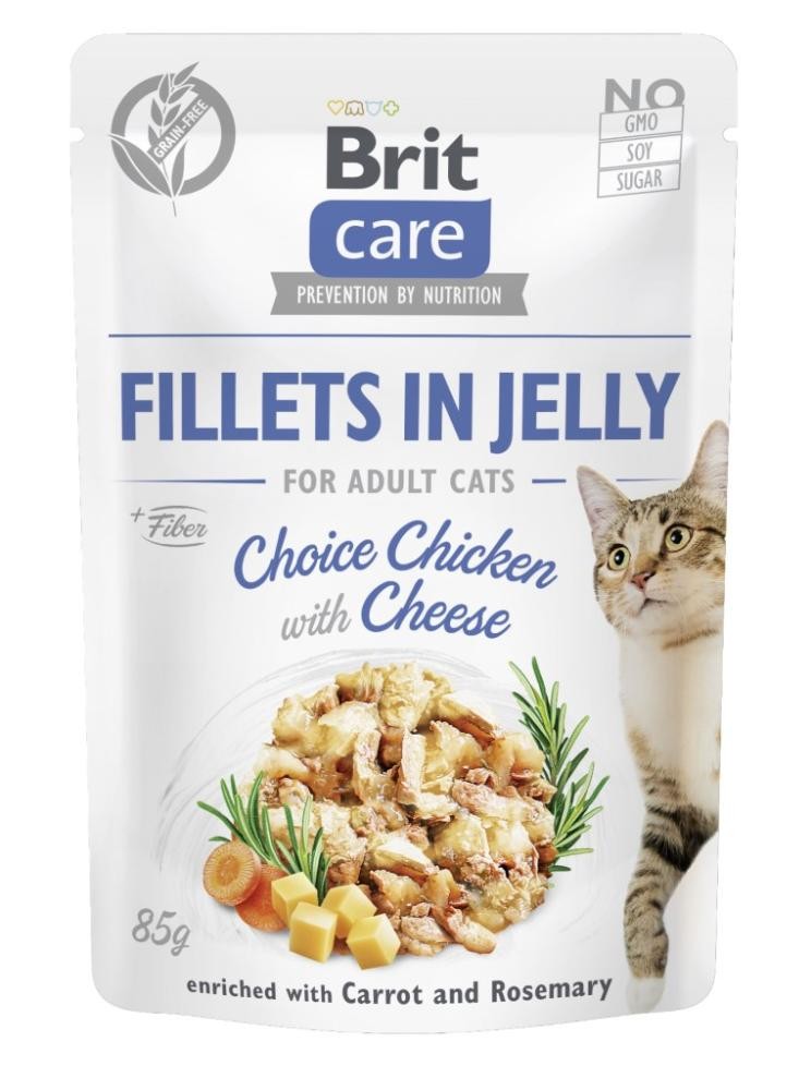 Brit Care Fel Adult in Jelly Choice Huhn mit Käse (24x85g)