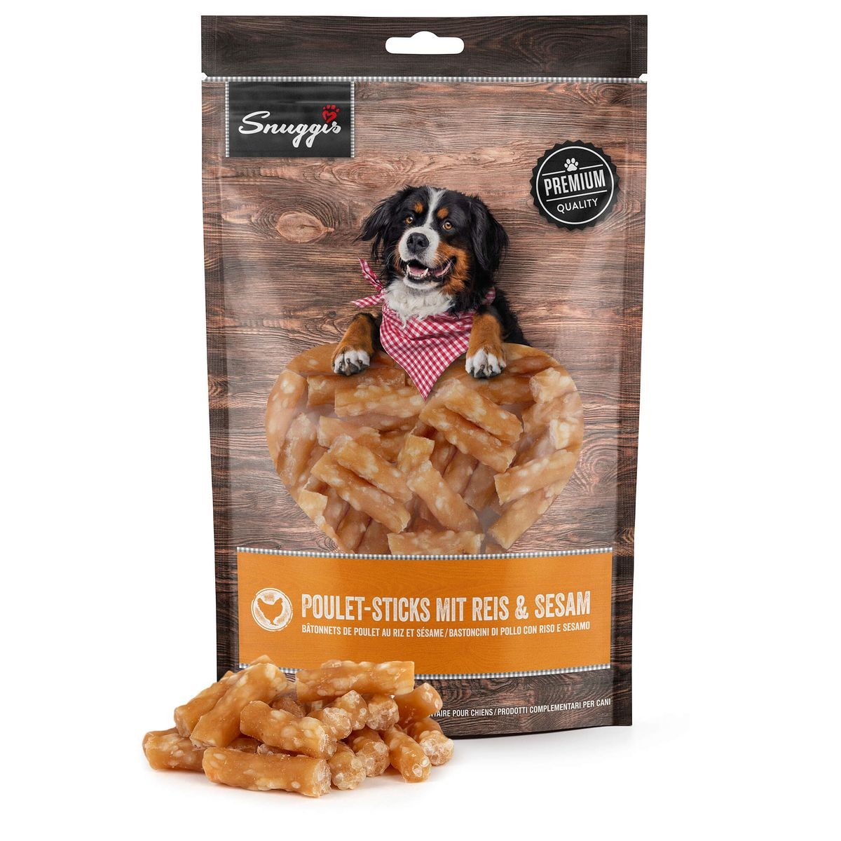 Snuggis Poulet-Sticks mit Reis und Sesam für Hunde (600g)