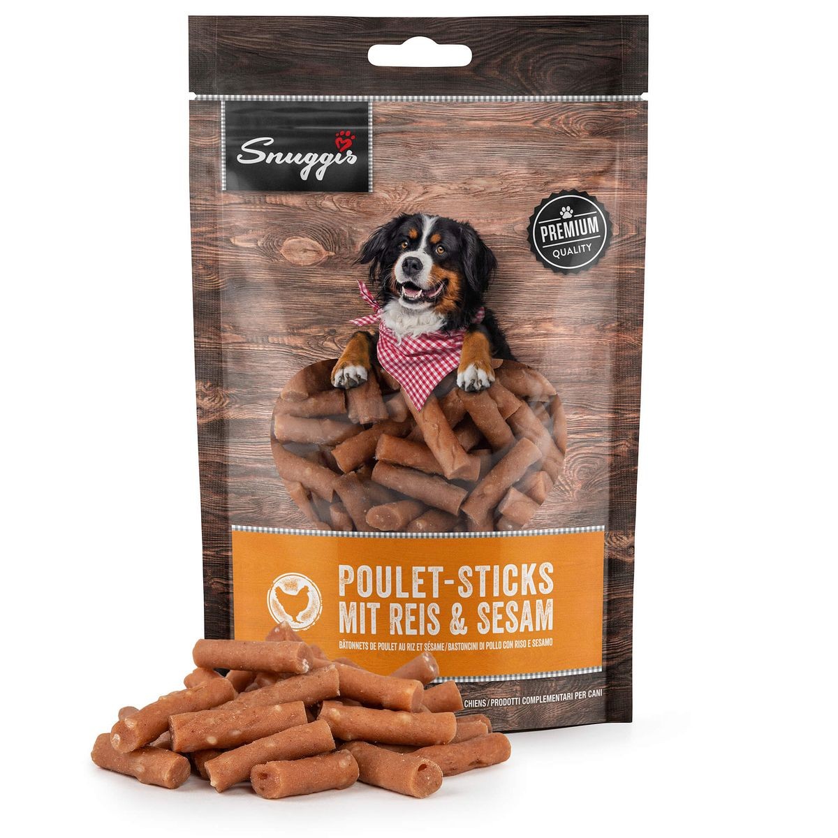 Snuggis Poulet-Sticks mit Reis und Sesam für Hunde (160g)