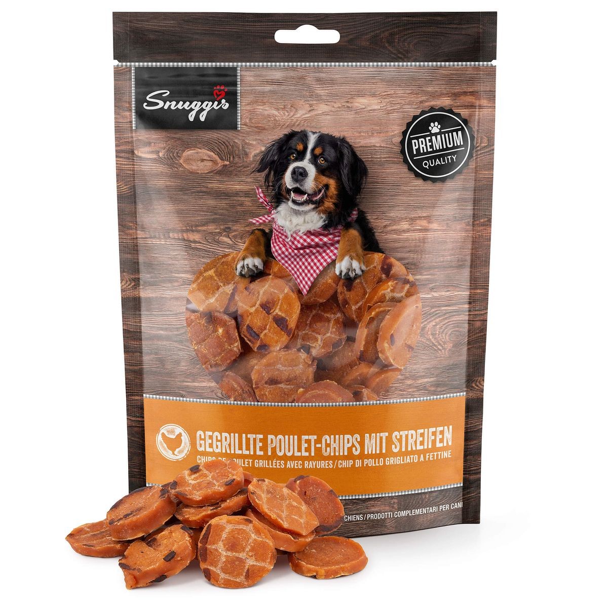 Snuggis Gegrillte Poulet-Chips mit Streifen für Hunde (300g)