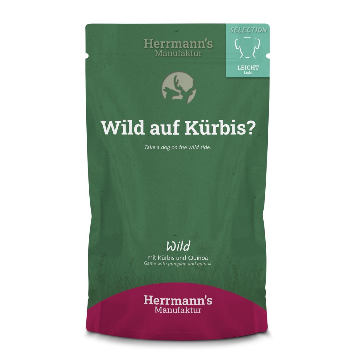 Herrmann's Wild mit Kürbis und Quinoa, Nassfutter für Hunde (150g)