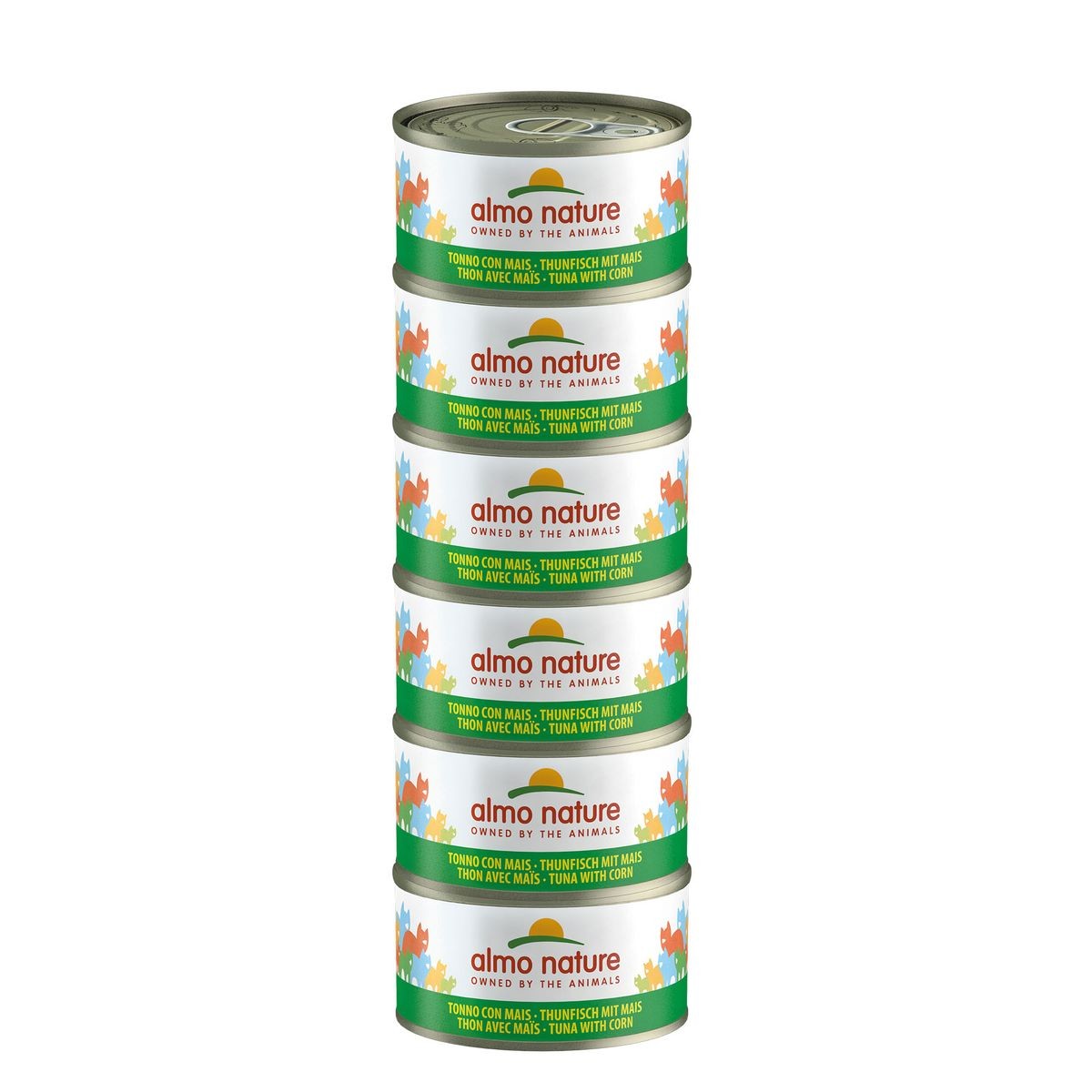 Almo Nature HFC Multilabels Mega Nassfutter mit Thunfisch und Mais für Katzen (6x70g)