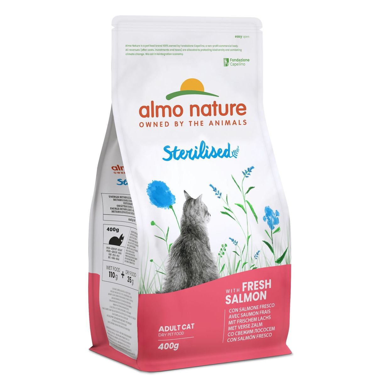Almo Nature Holistic Functional Sterilised Trockenfutter mit Lachs für Katzen (400g)