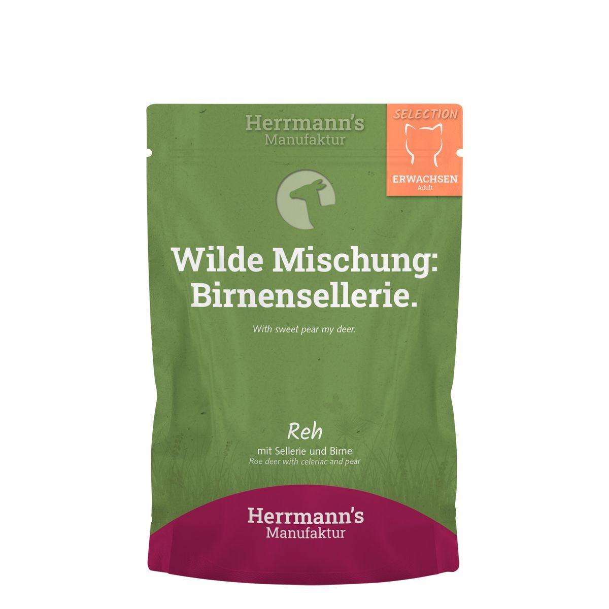 Herrmann's Reh mit Sellerie und Birne, Nassfutter für Katzen (100g)