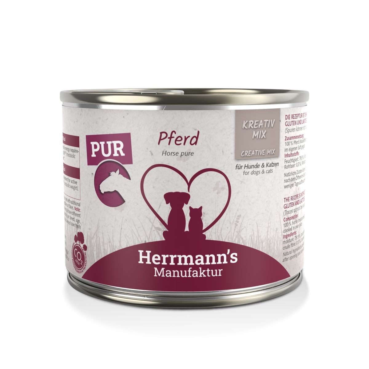 Herrmann's Pferd Reinfleisch, Nassfutter für Hunde und Katzen (200g)