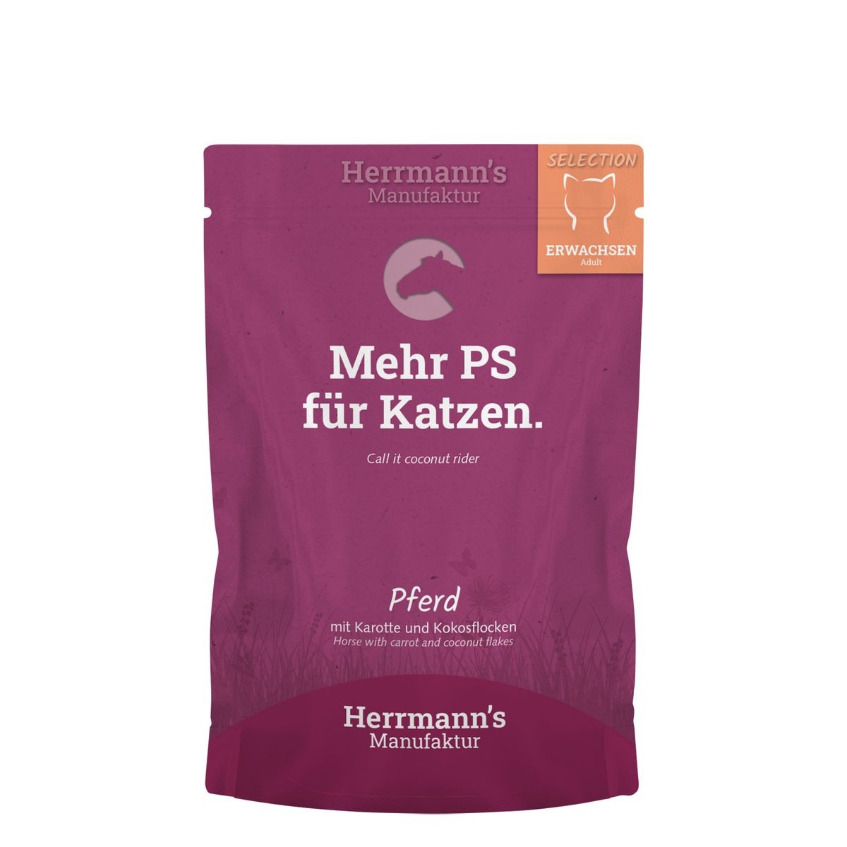 Herrmann's Pferd mit Karotte und Kokosflocken, Nassfutter für Katzen (100g)