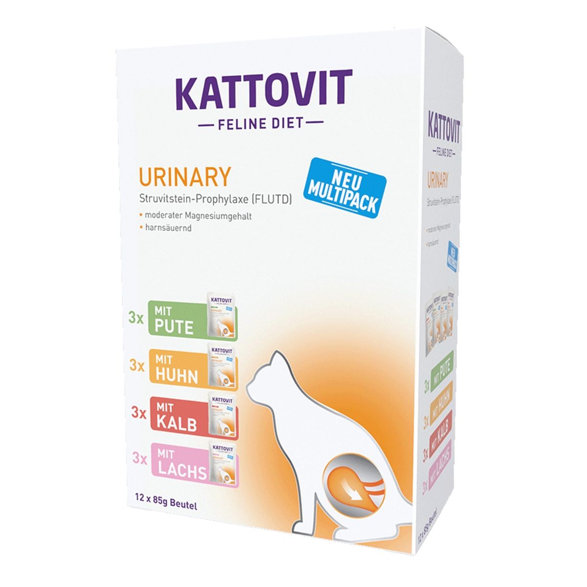 Kattovit Feline Diet Urinary Multipack, Nassfutter für Katzen (12x85g)