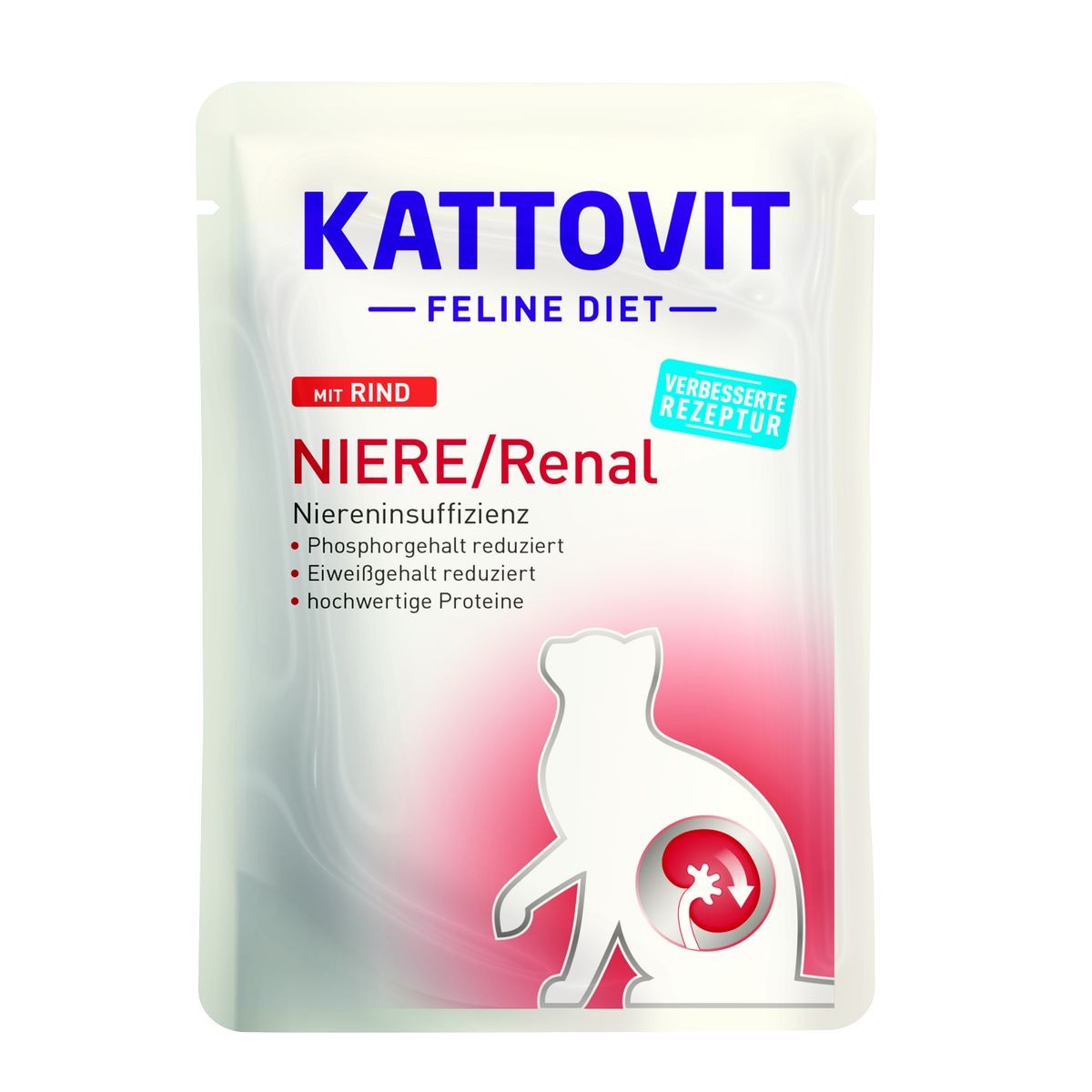 Kattovit Feline Diet Niere/Renal mit Rind, Nassfutter für Katzen (85g)