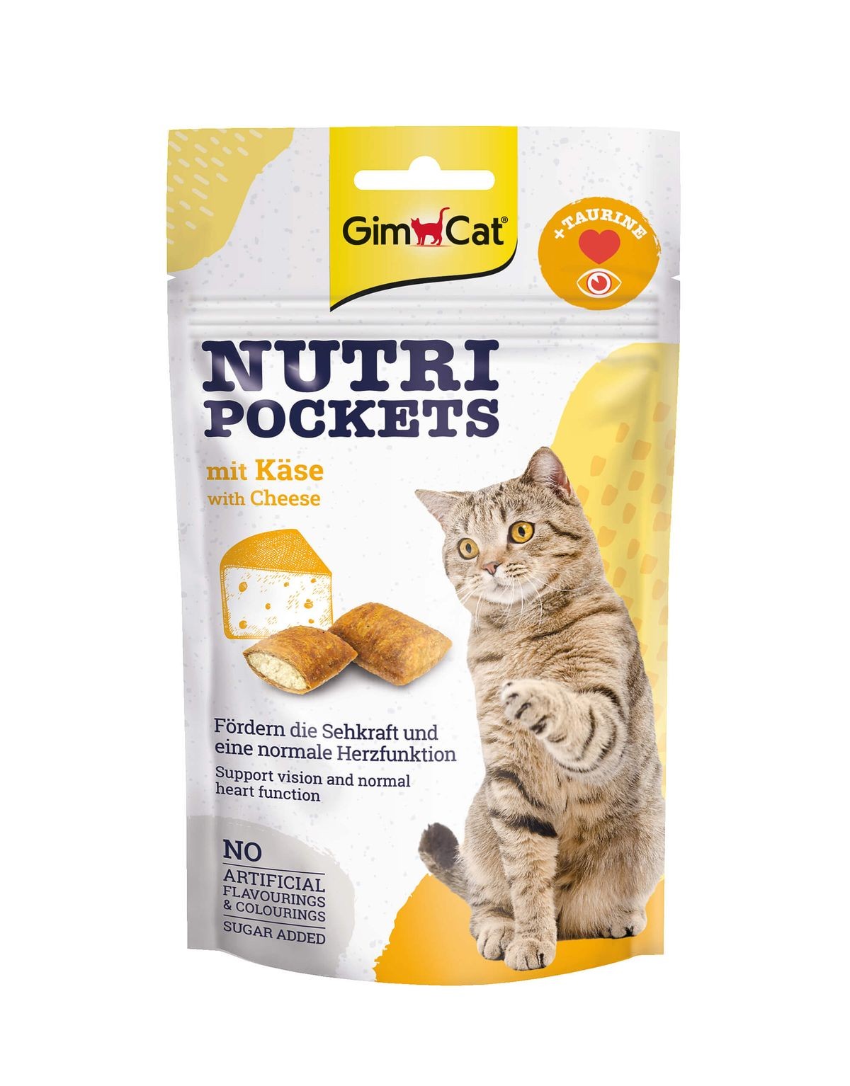 Gim Cat Nutri Pockets Käse und Taurin, Snacks für Katzen (60g)