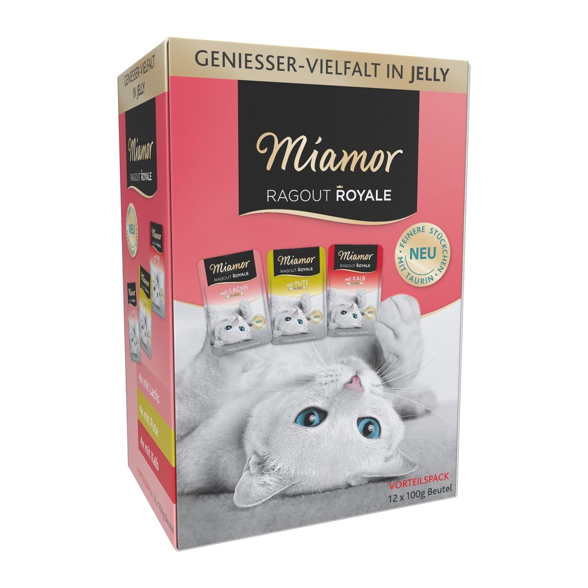 Miamor Ragout Royale Multi Pute/Lachs/Kalb für Katzen (12x100g)