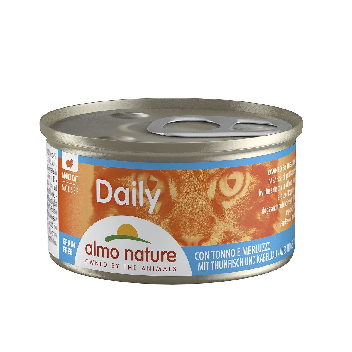 Almo Nature Daily Mousse mit Thunfisch und Kabeljau, Nassfutter für Katzen (85g)