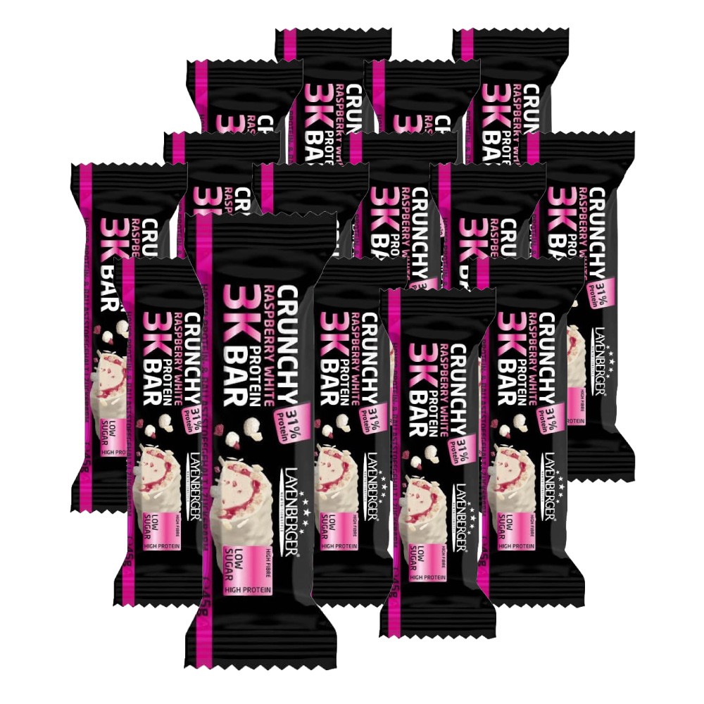 Layenberger 3K Protein Riegel Crunchy Raspberry white (15x45g)