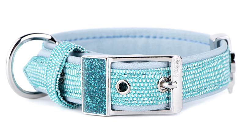 MyFamily Saint Tropez Similpelle Hundehalsband türkis, Halsumfang 18-22cm, Bandbreite 1.2cm, bis 8kg (1 Stk)