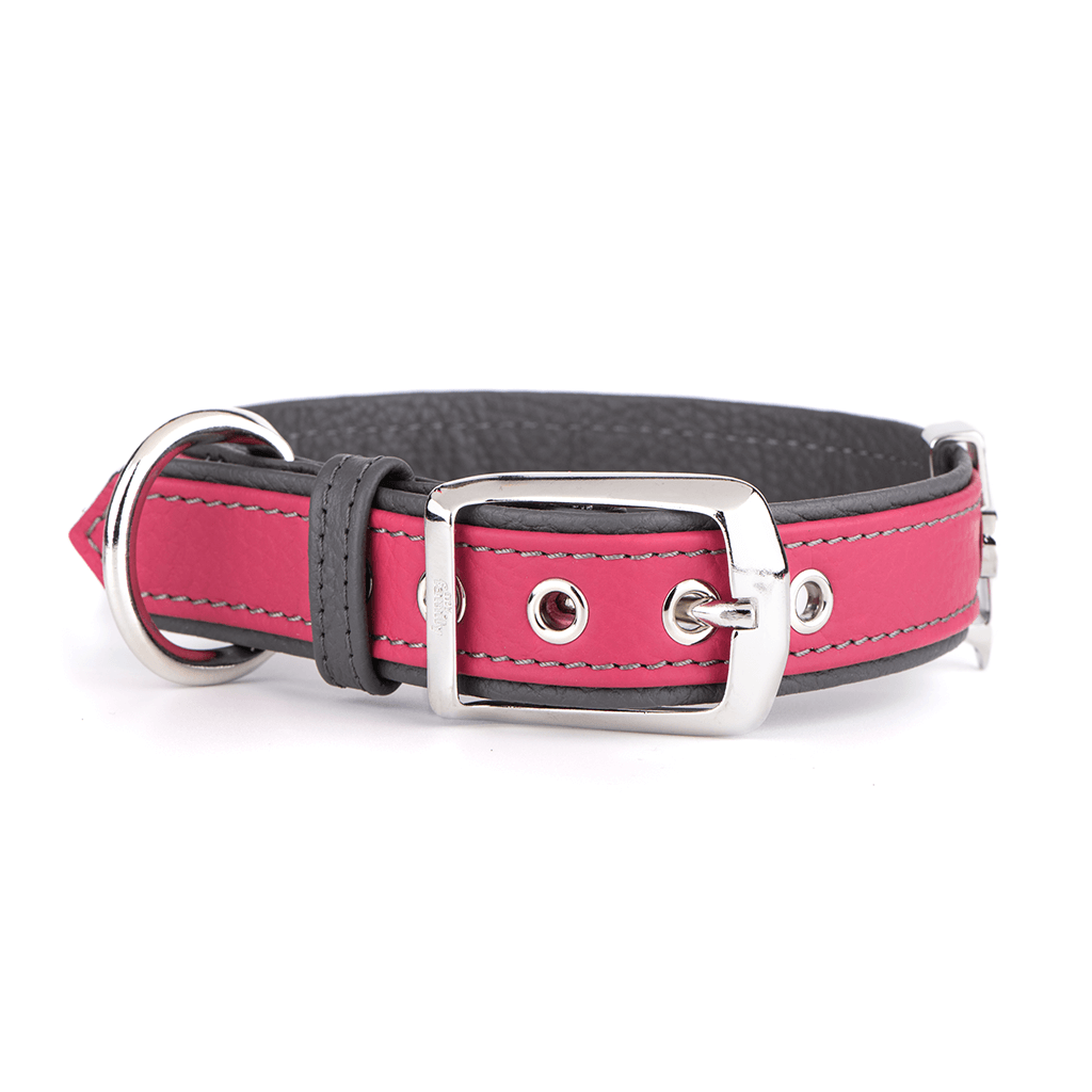MyFamily Firenze Vitello Hundehalsband pink, Halsumfang 37-45cm, Bandbreite 2.8cm, bis 40kg (1 Stk)