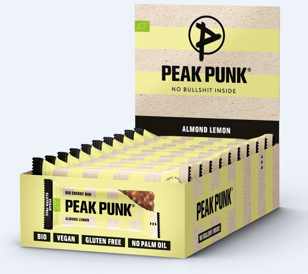 PEAK PUNK Organic Energy Bar Almond & Lemon (15x38g)