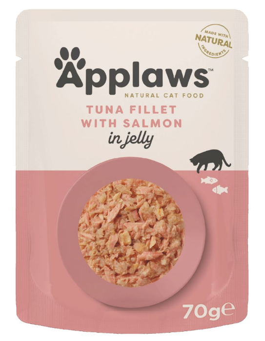Applaws Jelly Thunfischfilet mit Lachs, Nassfutter für Katzen (70g)