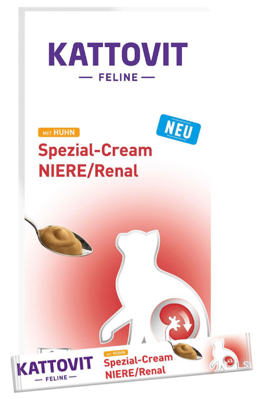 Kattovit Feline Spezial-Cream Renal Huhn-Snack für Katzen (6x15g)