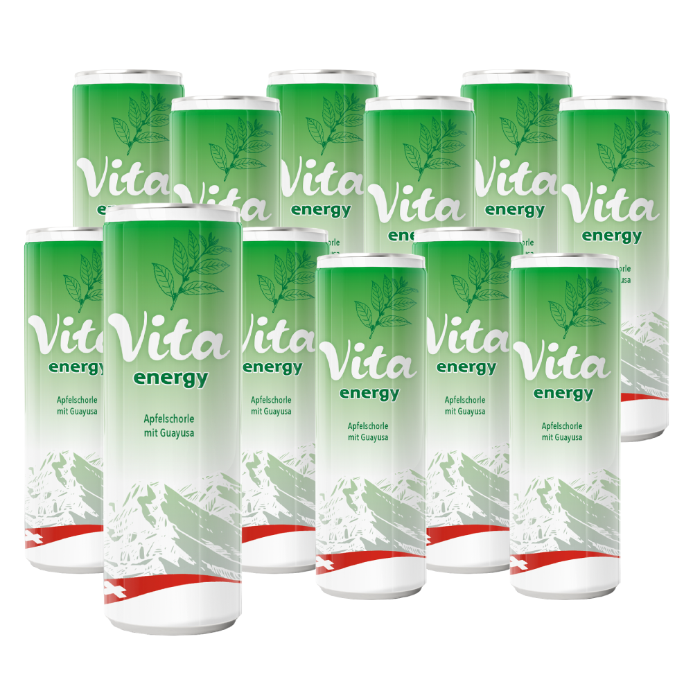 vita energy, Apfelschorle mit Guayusa (12x330ml)