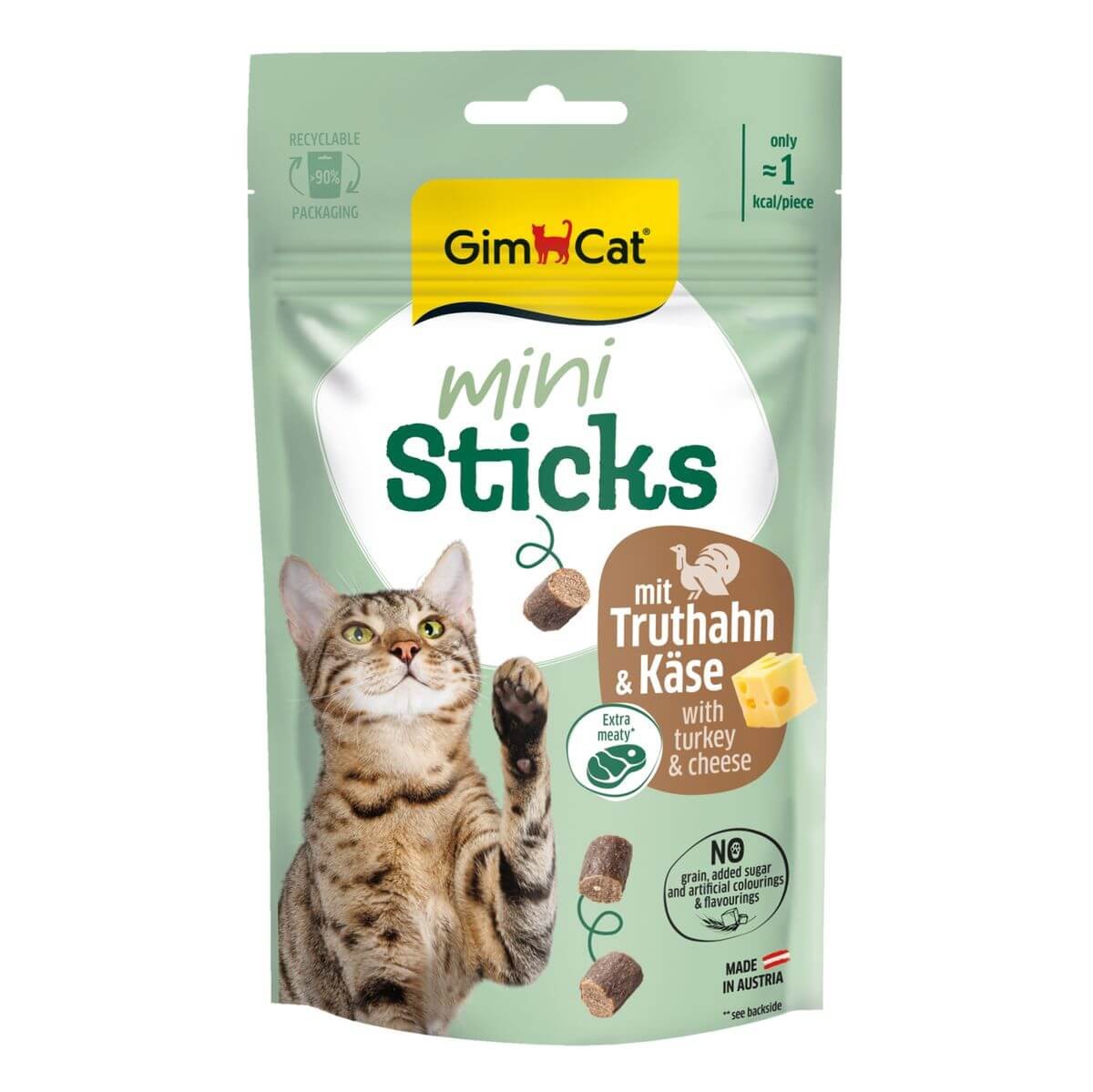GimCat Mini Sticks mit Truthahn & Käse für Katzen (50g)
