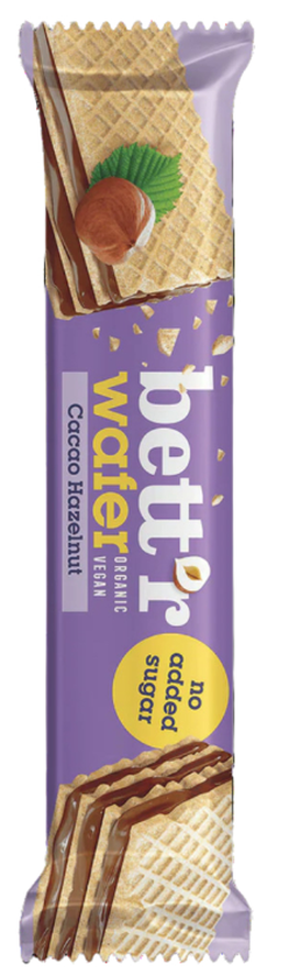 Bett'r Bio Haselnuss-Kakao Waffel, ohne Zuckerzusatz (30g)