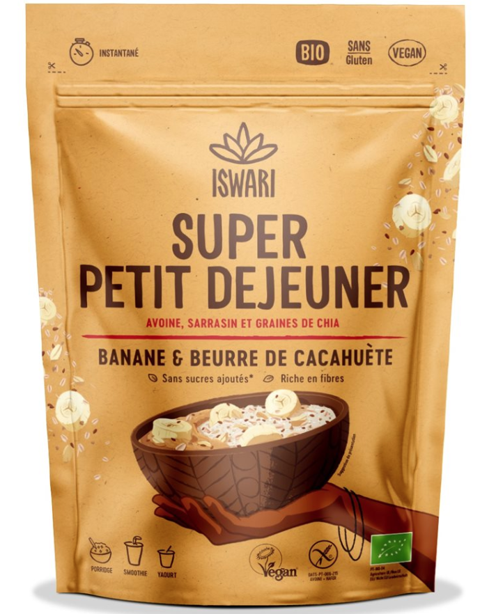 ISWARI Super-Frühstück Banane & Erdnuss Bio (360g)