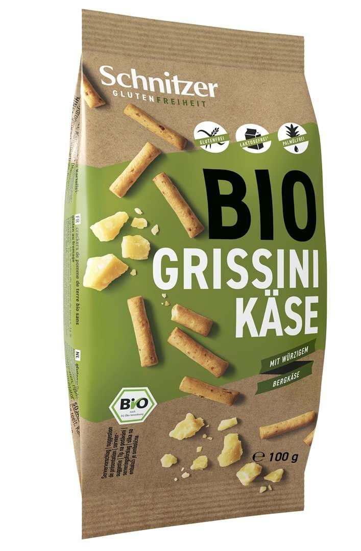 Schnitzer Bio-Grissini mit Käse, glutenfrei (8x100g)