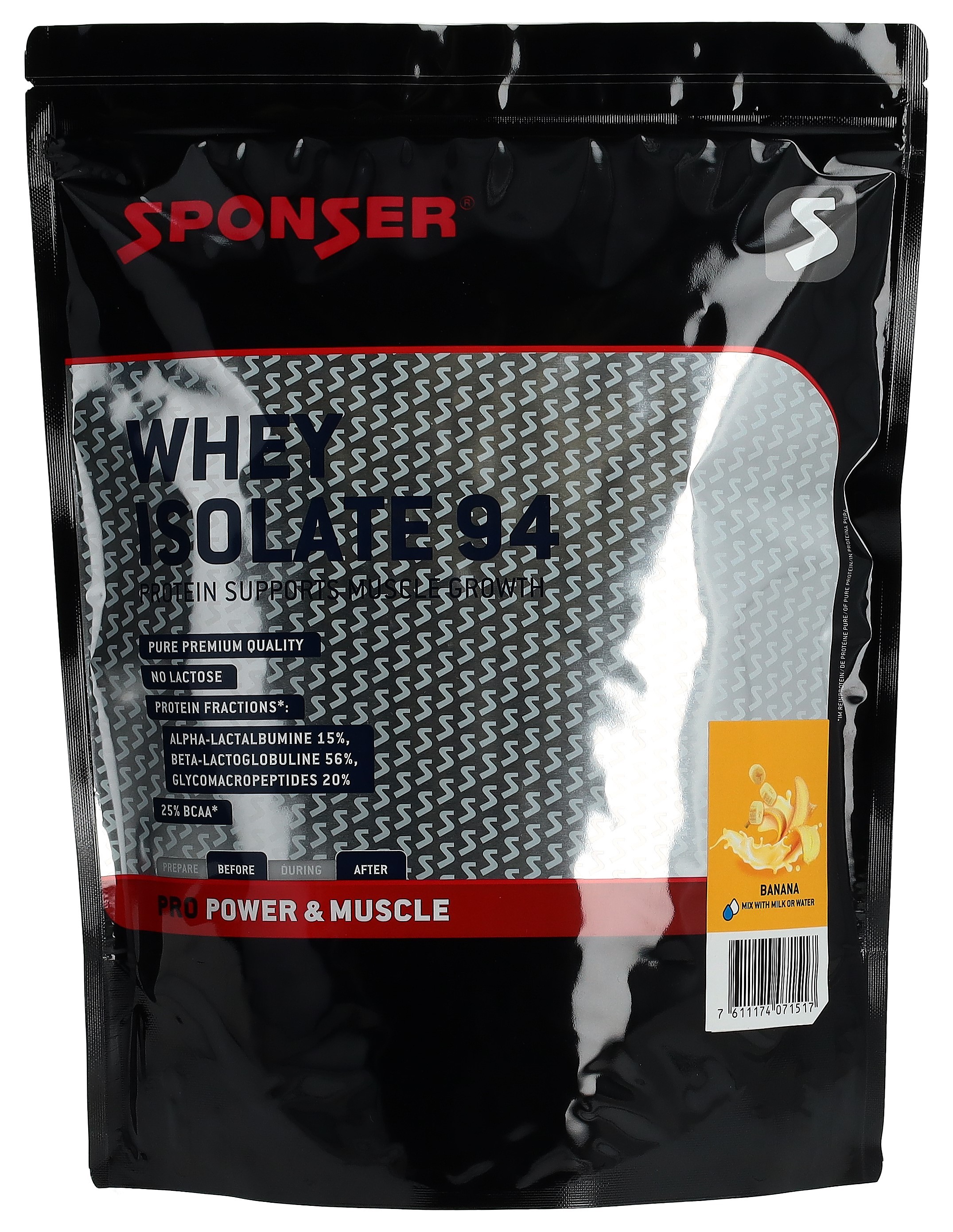 Sponser Whey Isolate 94 Proteinpulver, Banana (1.5 kg)