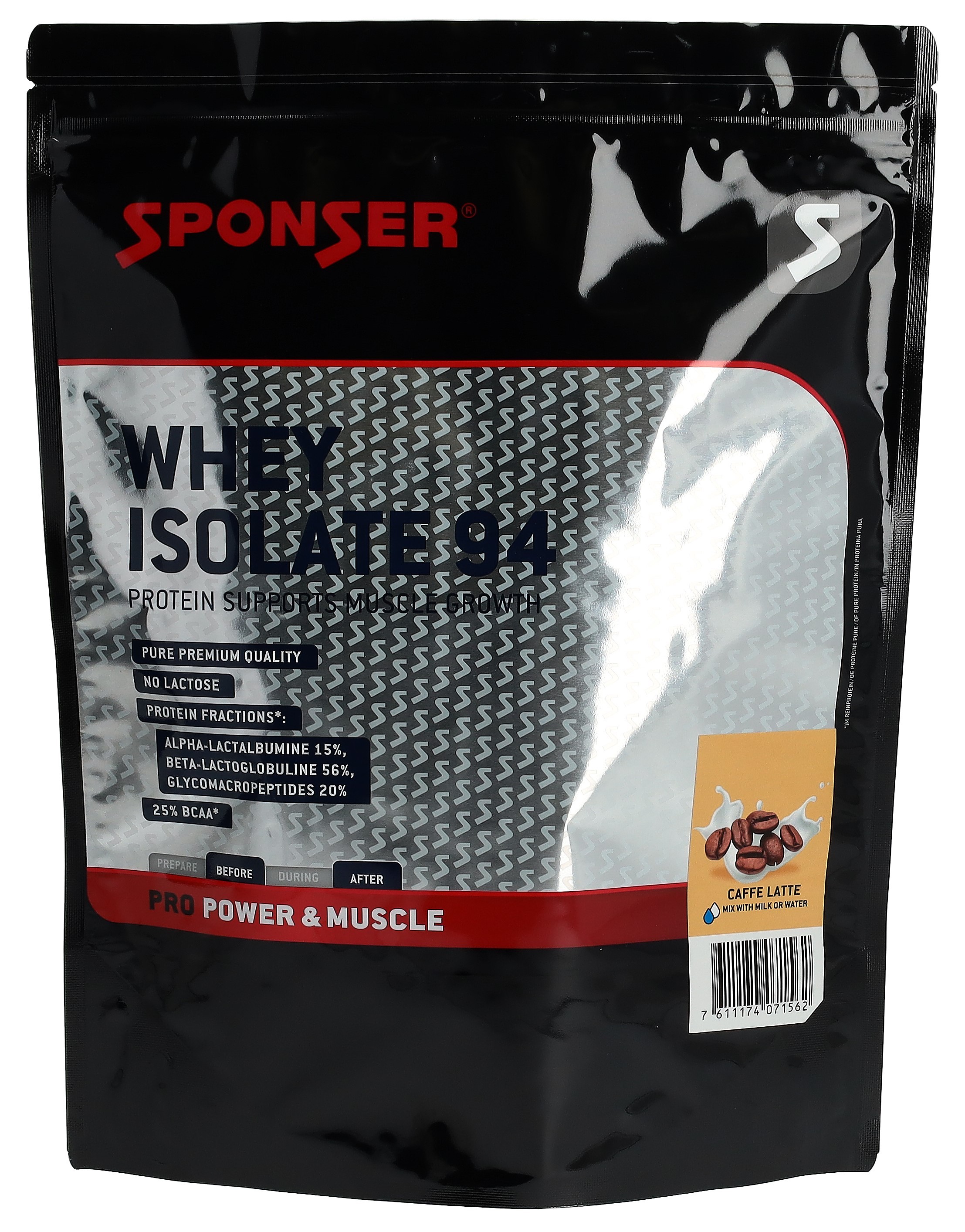 Sponser Whey Isolate 94 Proteinpulver, Caffe Latte (1.5 kg)