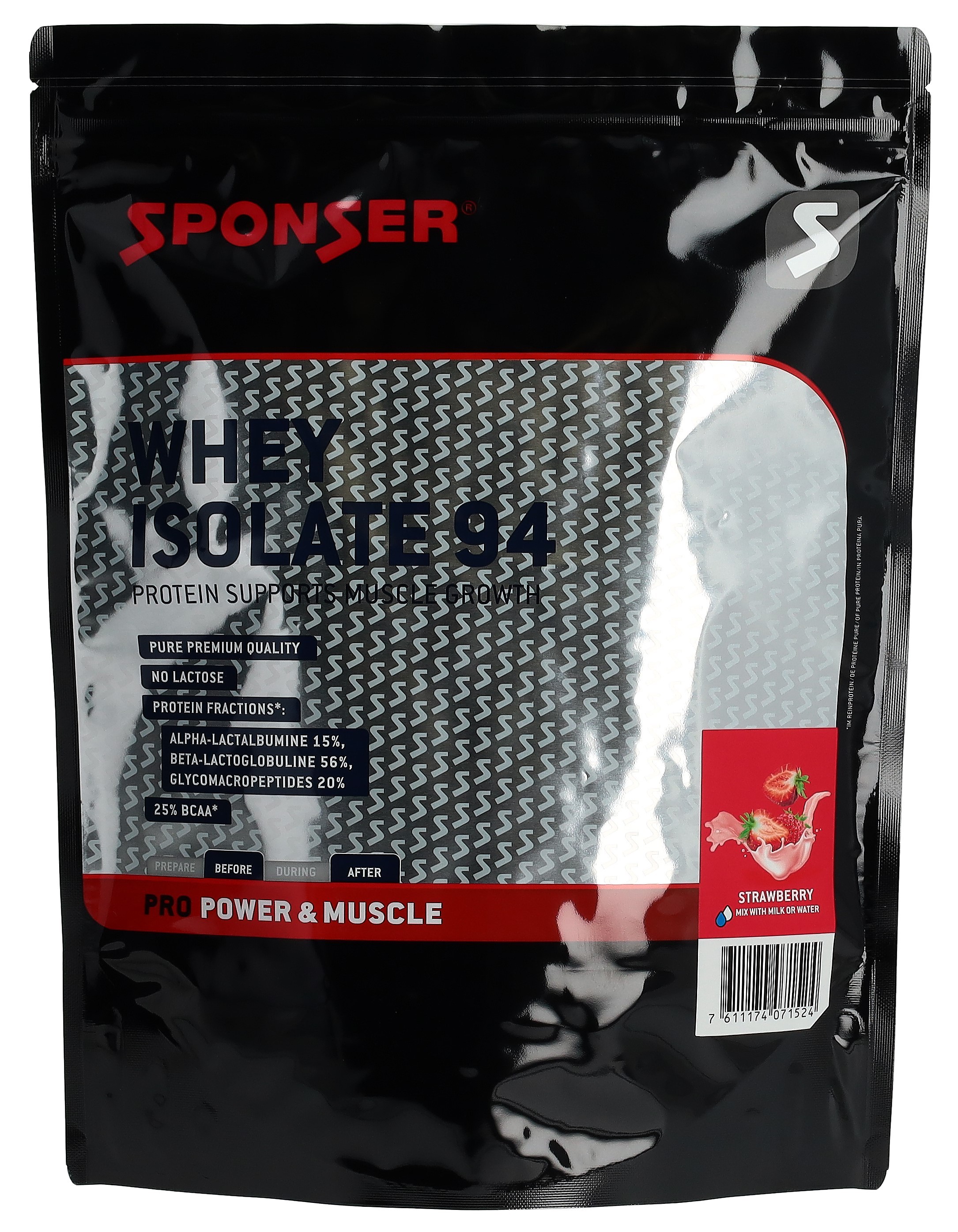 Sponser Whey Isolate 94 Proteinpulver, Strawberry (1.5 kg)