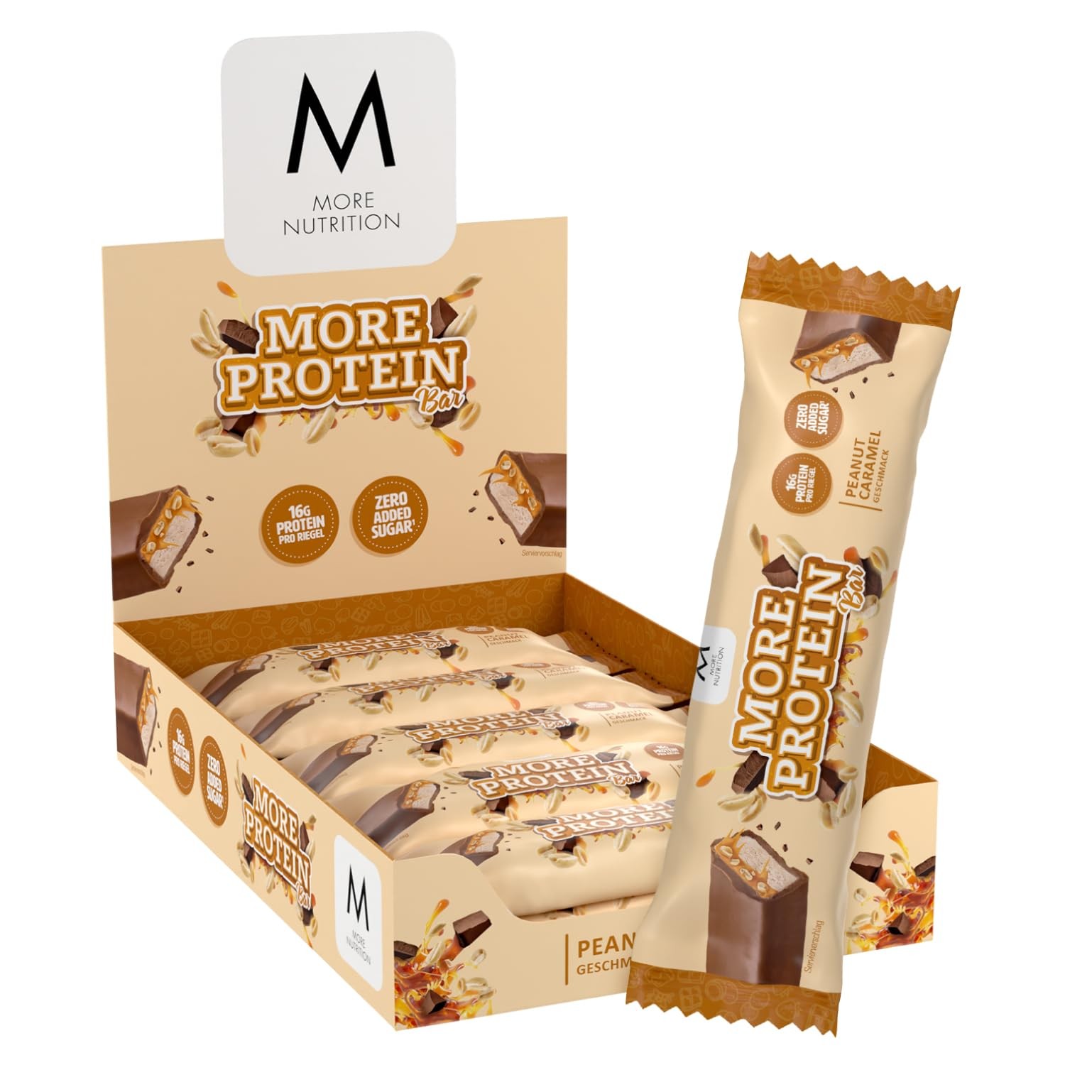 More Nutrition More Protein Bar, Peanut Caramel (10x50g)