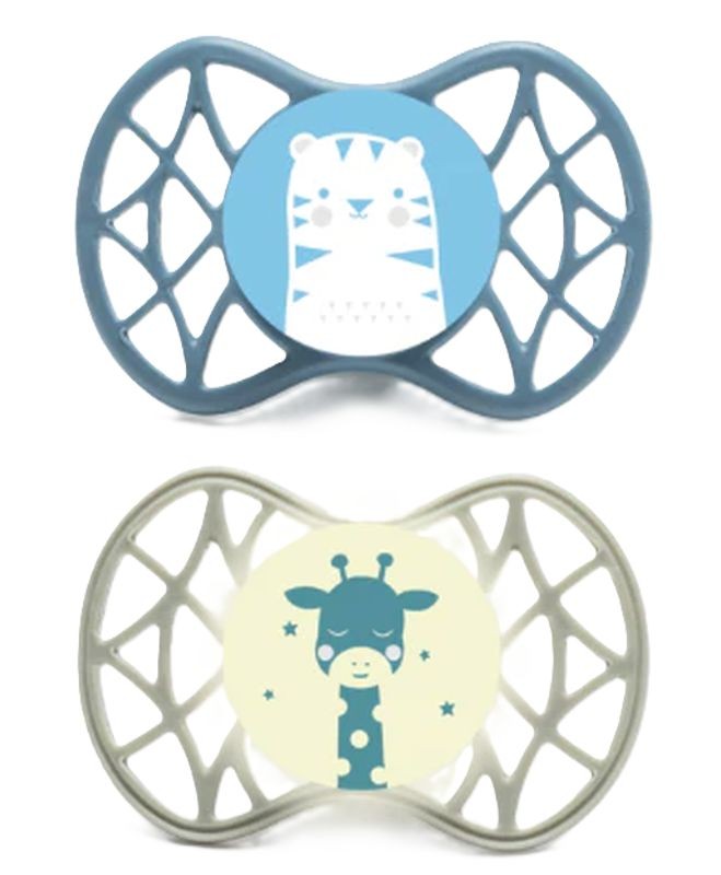 nuvita AIR.55 orthodontischer Nuggi, Tiger und Giraffe, ab 0 Monate (2 Stk)