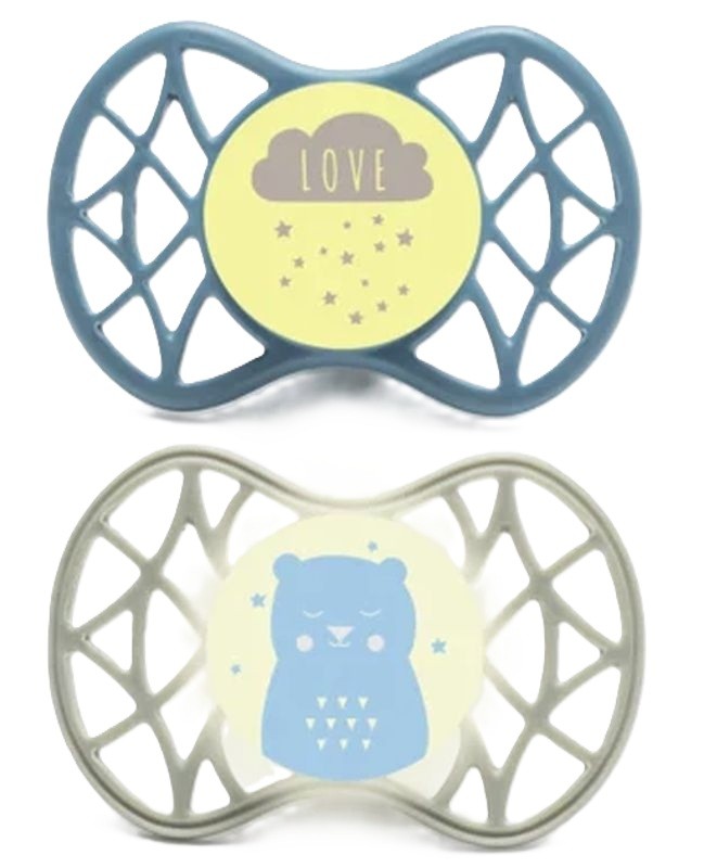 nuvita AIR.55 symmetrischer Nuggi, Wolke und Eule, ab 6 Monate (2 Stk)