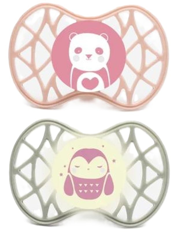 nuvita AIR.55 orthodontischer Nuggi, Panda und Eule, ab 6 Monate (2 Stk)