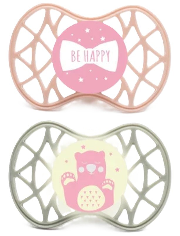 nuvita AIR.55 orthodontischer Nuggi, Be Happy und Bär, ab 6 Monate (2 Stk)