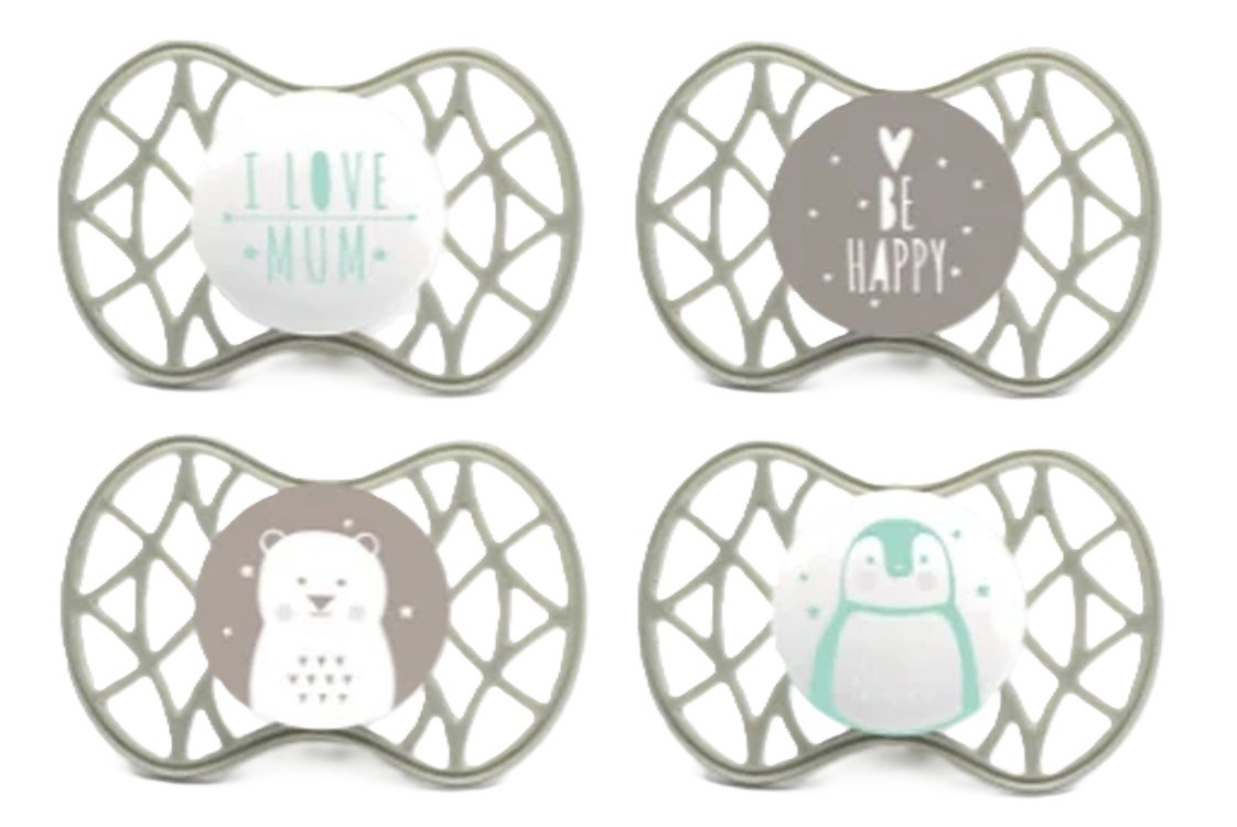 nuvita AIR.55 Probierpaket orthodentische und symmetrische Nuggis, ab 0 Monate (4 Stk)