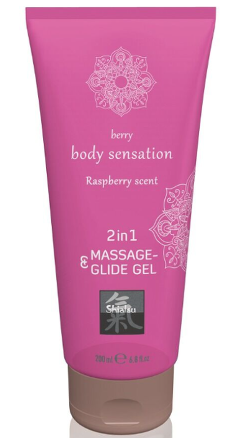 Hot Shiatsu Massage- und Gleitgel 2in1, Raspberry (200ml)