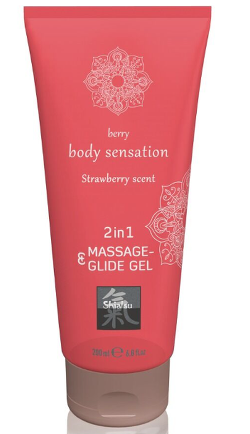 Hot Shiatsu Massage- und Gleitgel 2in1, Strawberry (200ml)
