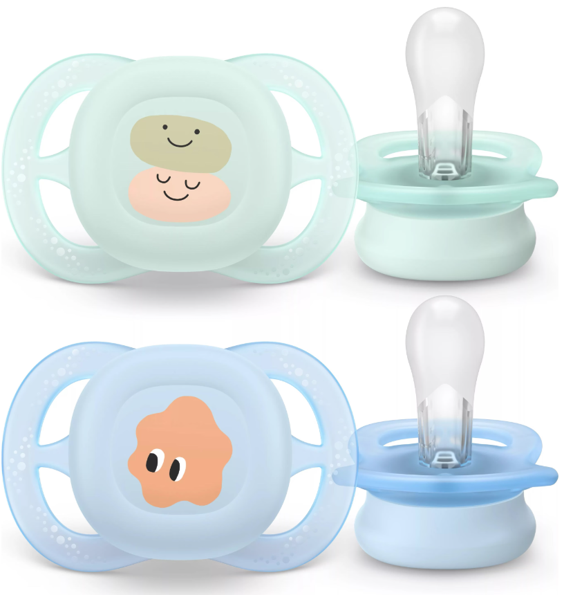 Philips Avent Ultra Start Nuggi für Neugeborene, grün/blau (2 Stk)
