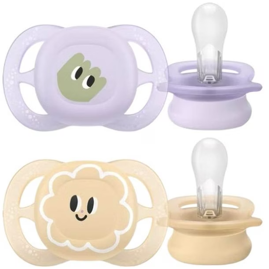 Philips Avent Ultra Start Nacht-Nuggi für Neugeborene, lila/orange (2 Stk)